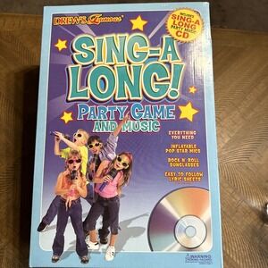 Drews Famous Sing Along Party Game CD Music Sunglasses Inflatable Mics Kids Fun